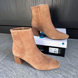 NIB Aqua College Women's Waterproof  "Echo" Dress Ankle Booties Tan Suede Sz 8.5
